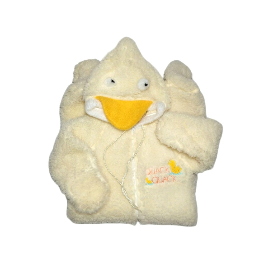 Vtg Toddletime 6 9 12 Mos Baby JcPenny Duck Hooded Bunting Outfit Quack Yellow
